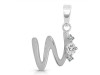 Cubic Zirconia Alphabet W Pendant CUZ-RDA-23.