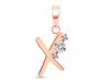 Cubic Zirconia Alphabet X Pendant CUZ-RDA-24.