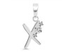 Cubic Zirconia Alphabet X Pendant CUZ-RDA-24.