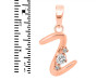 Cubic Zirconia Alphabet Z Pendant CUZ-RDA-26.