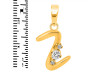 Cubic Zirconia Alphabet Z Pendant CUZ-RDA-26.