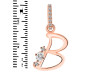 Cubic Zirconia Alphabet B Pendant CUZ-RDA-28.