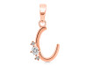 Cubic Zirconia Alphabet C Pendant CUZ-RDA-3.
