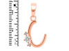 Cubic Zirconia Alphabet C Pendant CUZ-RDA-3.
