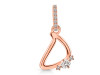 Cubic Zirconia Alphabet D Pendant CUZ-RDA-30.
