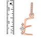 Cubic Zirconia Alphabet E Pendant CUZ-RDA-31.