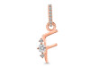 Cubic Zirconia Alphabet F Pendant CUZ-RDA-32.