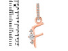 Cubic Zirconia Alphabet F Pendant CUZ-RDA-32.