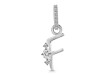 Cubic Zirconia Alphabet F Pendant CUZ-RDA-32.