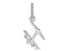 Cubic Zirconia Alphabet H Pendant CUZ-RDA-34.