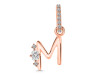 Cubic Zirconia Alphabet M Pendant CUZ-RDA-39.