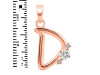 Cubic Zirconia Alphabet D Pendant CUZ-RDA-4.