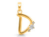 Cubic Zirconia Alphabet D Pendant CUZ-RDA-4.