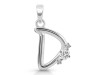 Cubic Zirconia Alphabet D Pendant CUZ-RDA-4.