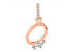Cubic Zirconia Alphabet O Pendant CUZ-RDA-41.