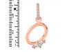 Cubic Zirconia Alphabet O Pendant CUZ-RDA-41.
