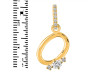 Cubic Zirconia Alphabet O Pendant CUZ-RDA-41.