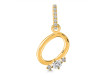 Cubic Zirconia Alphabet O Pendant CUZ-RDA-41.