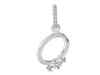 Cubic Zirconia Alphabet O Pendant CUZ-RDA-41.