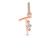 Cubic Zirconia Alphabet T Pendant CUZ-RDA-46.