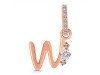 Cubic Zirconia Alphabet W Pendant CUZ-RDA-49.