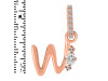 Cubic Zirconia Alphabet W Pendant CUZ-RDA-49.