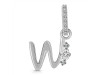 Cubic Zirconia Alphabet W Pendant CUZ-RDA-49.