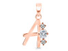 Cubic Zirconia Alphabet A Pendant CUZ-RDA-53.