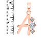 Cubic Zirconia Alphabet A Pendant CUZ-RDA-53.