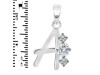 Cubic Zirconia Alphabet A Pendant CUZ-RDA-53.
