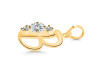 Cubic Zirconia Alphabet B Pendant CUZ-RDA-54.