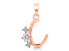 Cubic Zirconia Alphabet C Pendant CUZ-RDA-55.