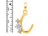 Cubic Zirconia Alphabet C Pendant CUZ-RDA-55.