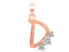 Cubic Zirconia Alphabet D Pendant CUZ-RDA-56.
