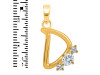 Cubic Zirconia Alphabet D Pendant CUZ-RDA-56.