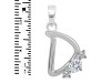Cubic Zirconia Alphabet D Pendant CUZ-RDA-56.
