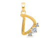 Cubic Zirconia Alphabet D Pendant CUZ-RDA-56.