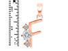 Cubic Zirconia Alphabet F Pendant CUZ-RDA-58.