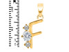 Cubic Zirconia Alphabet F Pendant CUZ-RDA-58.