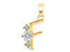 Cubic Zirconia Alphabet F Pendant CUZ-RDA-58.