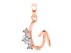 Cubic Zirconia Alphabet G Pendant CUZ-RDA-59.