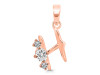 Cubic Zirconia Alphabet H Pendant CUZ-RDA-60.