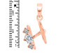 Cubic Zirconia Alphabet H Pendant CUZ-RDA-60.
