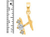 Cubic Zirconia Alphabet H Pendant CUZ-RDA-60.