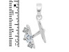 Cubic Zirconia Alphabet H Pendant CUZ-RDA-60.