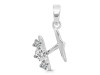Cubic Zirconia Alphabet H Pendant CUZ-RDA-60.