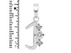 Cubic Zirconia Alphabet J Pendant CUZ-RDA-62.