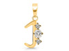 Cubic Zirconia Alphabet J Pendant CUZ-RDA-62.
