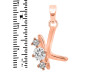 Cubic Zirconia Alphabet K Pendant CUZ-RDA-63.