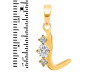 Cubic Zirconia Alphabet L Pendant CUZ-RDA-64.